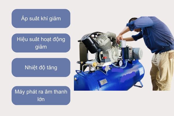 Dấu hiệu máy nén khí tụt áp